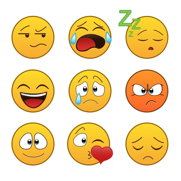 Conjunto de emoticonos . — Archivo Imágenes Vectoriales