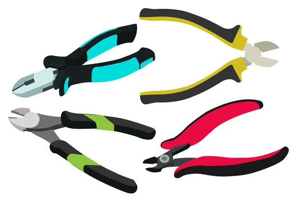 Side cutters Electrical Cutting Pliers — Stock Vector