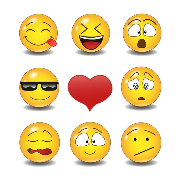 Conjunto de emoticonos . — Vector de stock