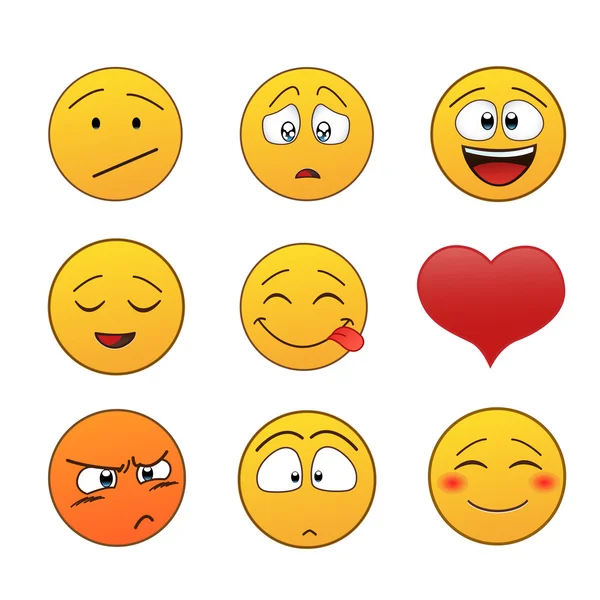 Set di emoticon — Vettoriale Stock