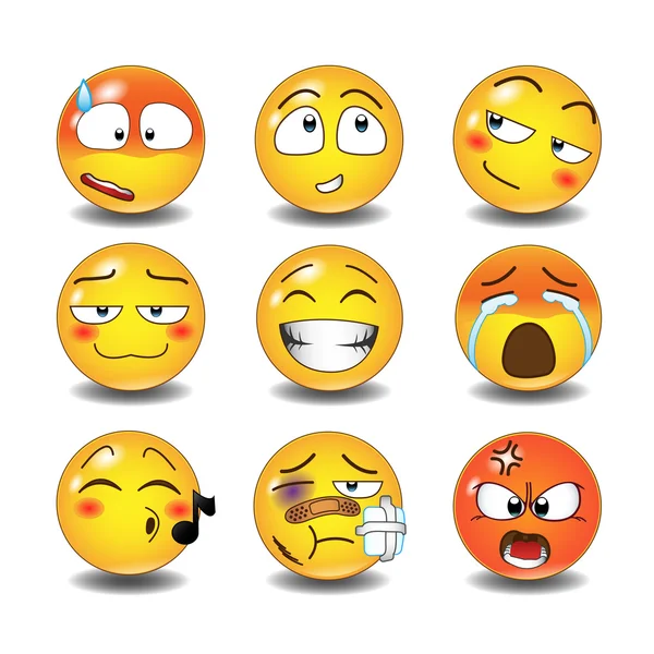 Conjunto de emoticons —  Vetores de Stock