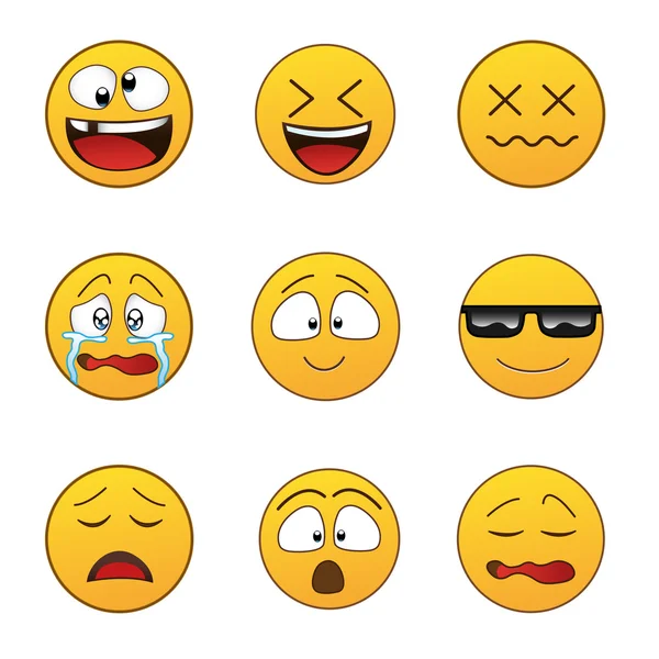 Conjunto de emoticonos — Archivo Imágenes Vectoriales