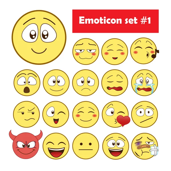 Conjunto de emoticons . —  Vetores de Stock