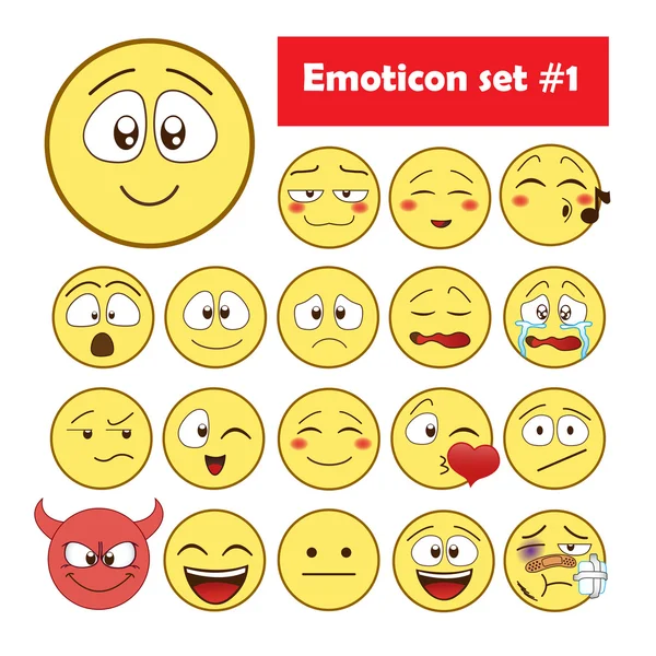 Reihe von Emoticons. — Stockvektor