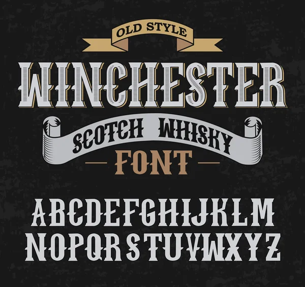 Winchester etiket yazı tipi whith dekorasyon tasarımı. Eski stil.