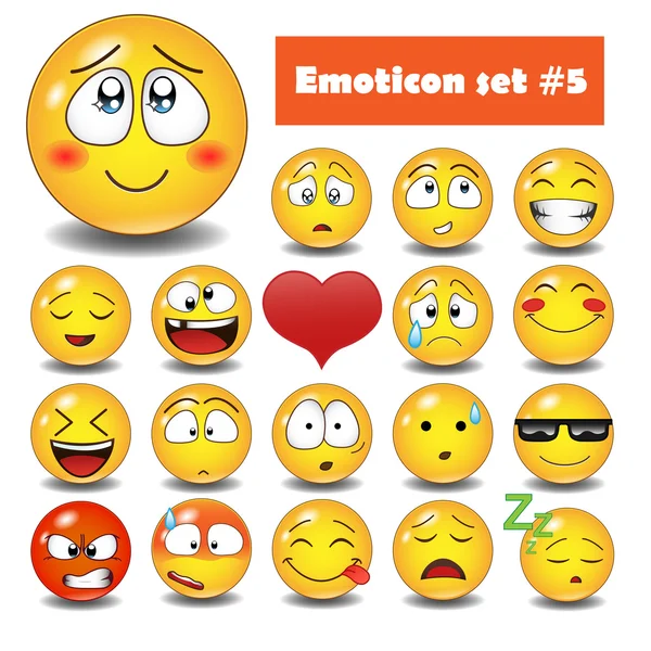 Vektor emotionale Gesichtssymbole — Stockvektor