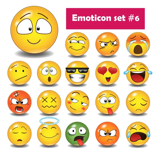 Conjunto de emoticonos N6 — Archivo Imágenes Vectoriales