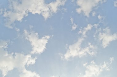 Mavi gökyüzü bulut kış sezonunda, Tayland arazi var, duygu mutlu