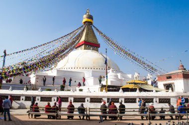 ünlü buuha göz bakan out kulenin her taraftan uykulu olanlar ilkel buddha.perched bir üst bir tepe Katmandu Vadisi batı kenarında görmek tüm.