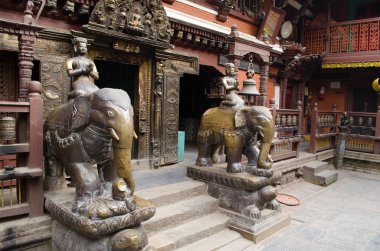 Nepal-Patan Durbar Meydanı bir Kathmand ana manzaraları
