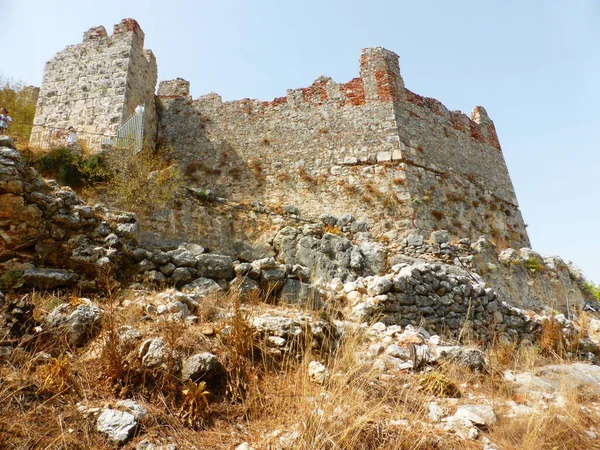 Forntida Fästning Staden Alanya Turkiet — Stockfoto