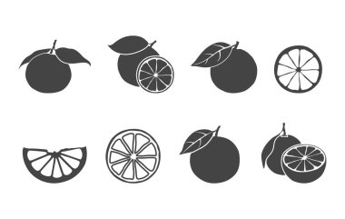 Turuncu svg destesi, turuncu vektör, turuncu meyve svg, turuncu dilim svg, turuncu yaprak silueti, turuncu çizim, turuncu logo. 