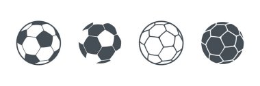 Futbol topu ikonu seti, futbol vektör sembolleri, futbol topu svg, futbol ana hatları, futbol topu vektörü, futbol topu silueti.