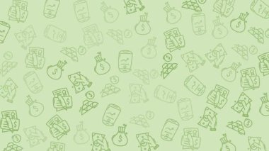 Para temalı karalamalar para temalı madeni paralar, faturalar, çantalar, grafikler ve finans hakkında mali sunumlar, web siteleri veya eğitim materyalleri için uygun ampuller.