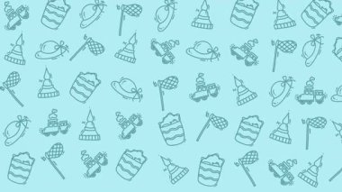 Kamp temalı açık mavi arka plan. Açık hava, macera, doğa, seyahat, kamp ve yazla ilgili tasarımlar için ideal.