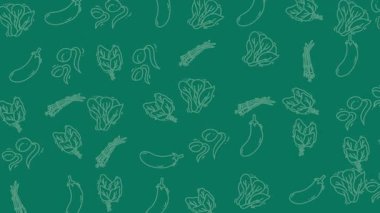 Patlıcan ve kuşkonmaz ile sanatsal sebze düzenlemesi. Yemek blogları, sağlıklı beslenme kampanyaları ya da mutfak sunumları için uygundur..