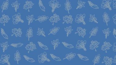 Sonbahar tasarımları, duvar kağıdı, kumaş baskısı, ambalaj ve mevsimsel pazarlama materyalleri için uygun şekiller gibi meşe yaprakları ve kapsüllerin tekrarlanan deseni.