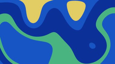 Canlı mavi, yeşil ve sarı şekilli soyut organik tasarım. Web geçmişleri, markalaşma unsurları ve doğadan esinlenilmiş projeler için uygun.