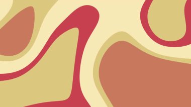 Abstract pattern with curved shapes in red, yellow, and beige. Suitable for backgrounds, textiles, print designs, and modern art projects.