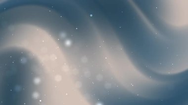 Parlak ışık parçacıkları etrafa saçılmış soyut mavi dalgalı arka plan. Teknoloji, bilim ve gelecek tasarım projeleri için uygun. Parlak ve dinamik görsel.