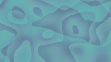 Turkuaz ve mavi organik şekilleri içeren soyut tasarım, ağ arkaplanları, posterler ve dijital sanat projeleri için uygundur..