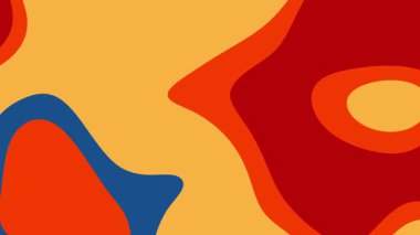 Renkli kırmızı ve sarı soyut şekiller düz katmanlı kıvrımlar ve cesur modern hareketlerle animasyonu şekillendirir. Yaratıcı markalaşma, sosyal medya ve dinamik video tanıtımı için canlı arkaplan ideal.