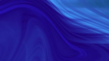 Koyu mavi sıvı kıvrımlı hareketli ve parlak renkli animasyonlar. Teknoloji temaları, yaratıcı markalaşma, sunumlar ve dijital video için modern soyut arkaplan ideali