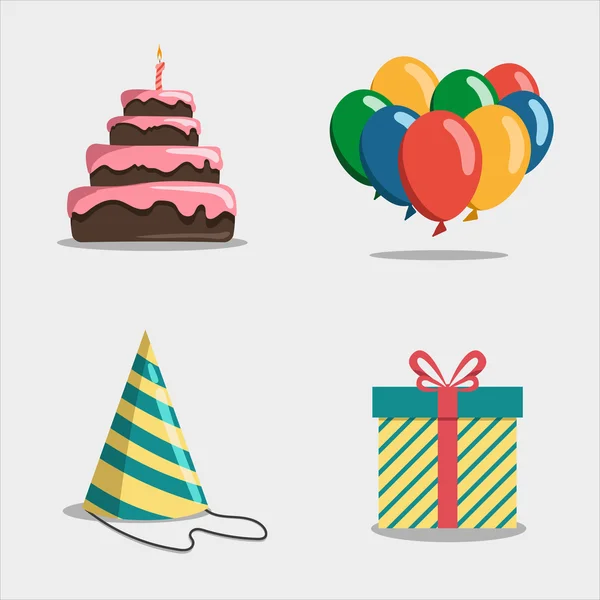 Feliz aniversário cliparts conceito — Vetor de Stock