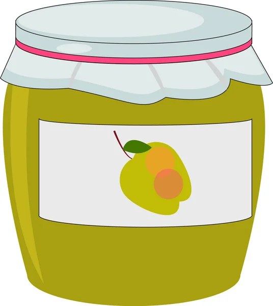 Apfelmarmelade im Marmeladenglas — Stockvektor