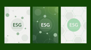 ESG ve Sürdürülebilir Enerji. Yenilenebilir Güç ve Çevre dostu Vektör Arkaplanı
