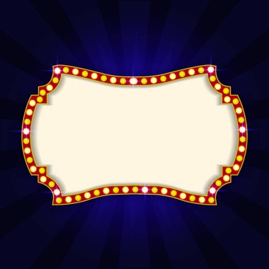 Parlayan Arkaplan ve Eski Film Atmosferine sahip Retro Sinema Tiyatrosu