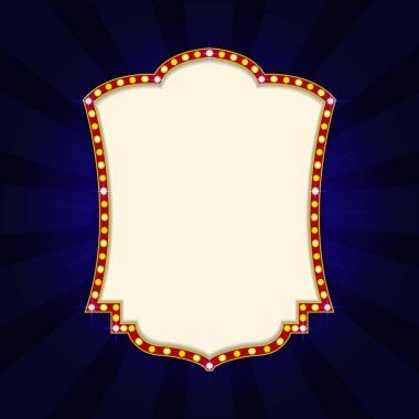 Parlayan Arkaplan ve Eski Film Atmosferine sahip Retro Sinema Tiyatrosu