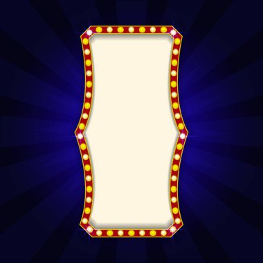 Parlayan Arkaplan ve Eski Film Atmosferine sahip Retro Sinema Tiyatrosu