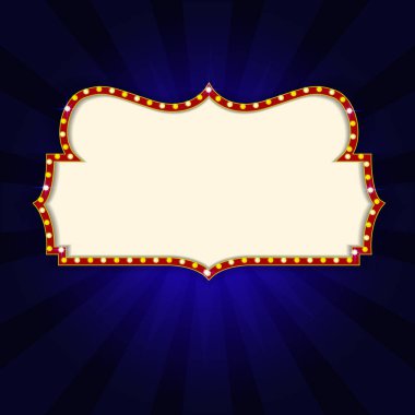 Parlayan Arkaplan ve Eski Film Atmosferine sahip Retro Sinema Tiyatrosu