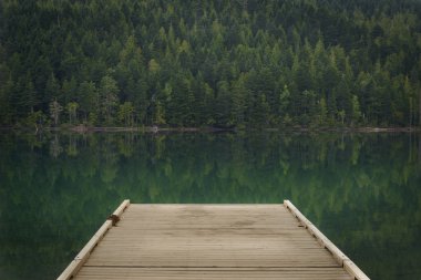 Dock at Clearwater Lake, North Thompson Region, Clearwater, British Columbia Canada clipart