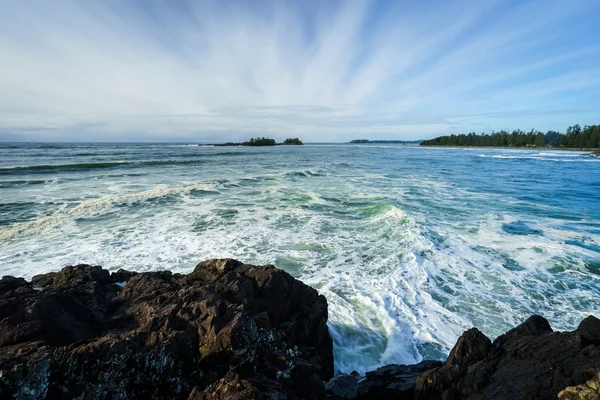 Vista de Chesterman Beach em Tofino de Pettinger Point — Fotografia de Stock