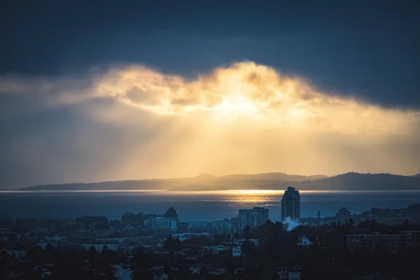 Victoria Downtown con Moody Light — Foto Stock