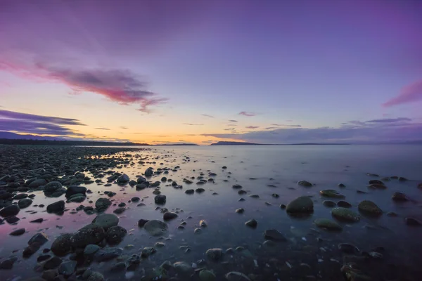 Tramonto a Qualicum Beach, Columbia Britannica — Foto Stock