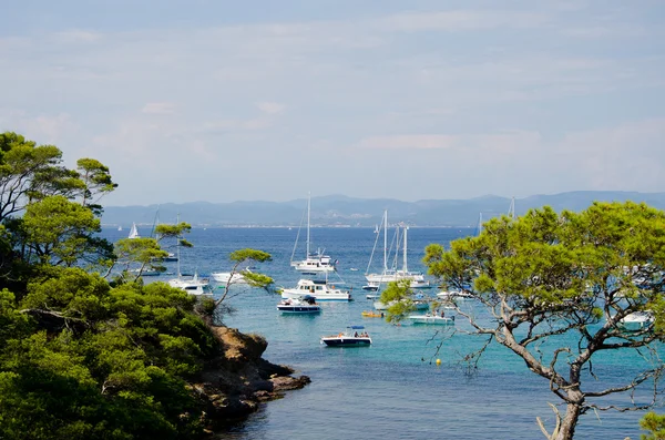 Eiland Porquerolles. Caribisch strand in Frankrijk — Stockfoto