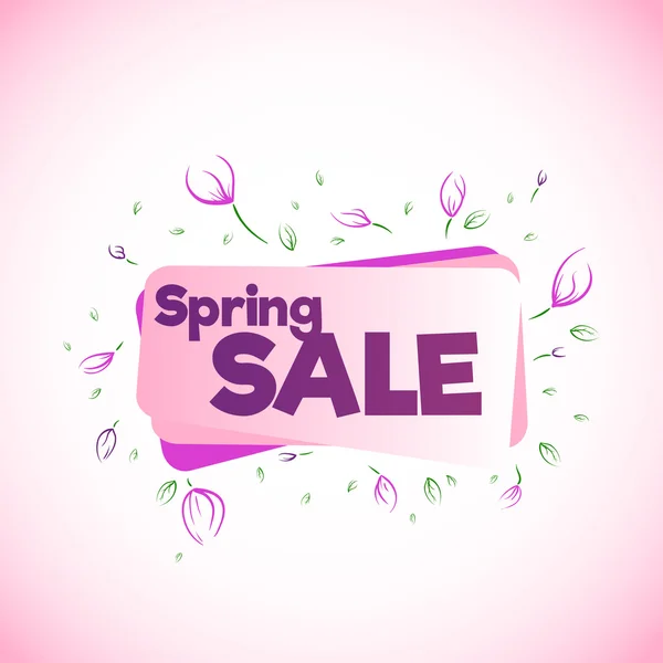 Bahar satışı büyük başlığı. Metin çiçeklerle.