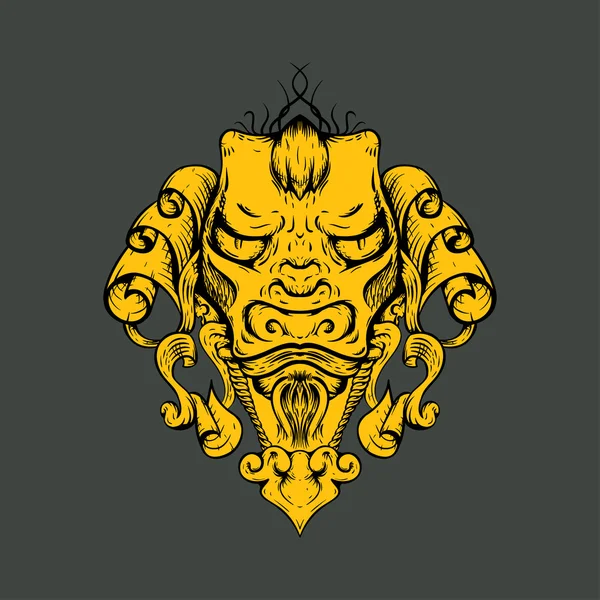 Ejderha dövmesi T-shirt tasarım. Asya kaplan başkanı.