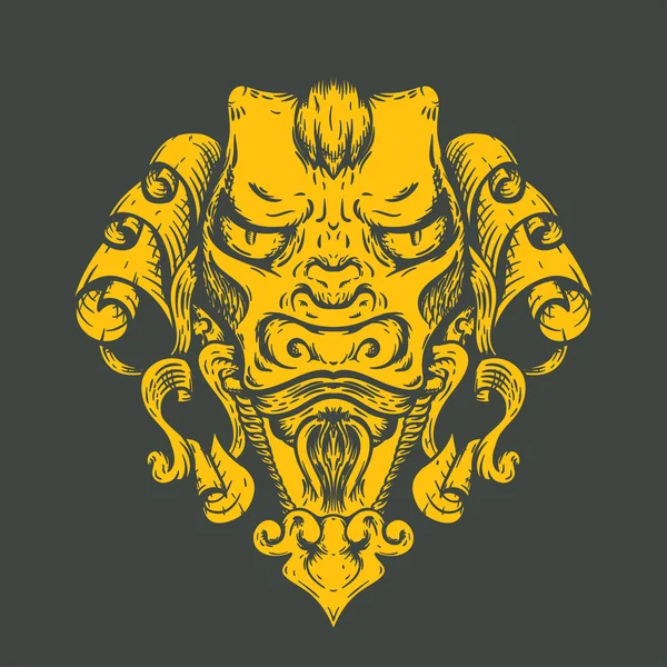 ドラゴンのタトゥー デザインの t シャツ。アジアの虎の頭. ストックベクター