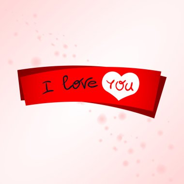Hand lettering typography poster. Romantic quote 'I love you'.