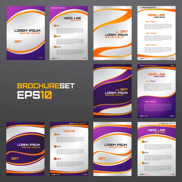 Dizi broşür şablonu, el ilanları, broşürler, mektuplar