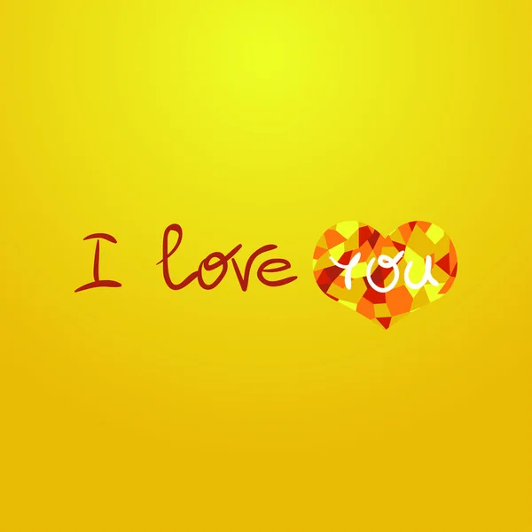 Cartaz tipográfico com letras de mão. Citação romântica "Amo-te". F — Vetor de Stock