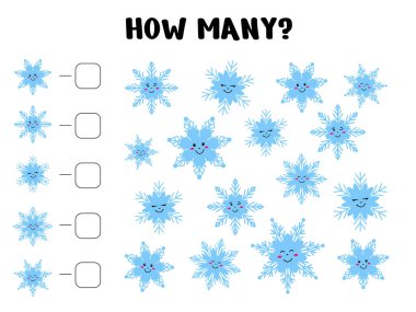 How Many Snowflakes Activity for Preschool Learning