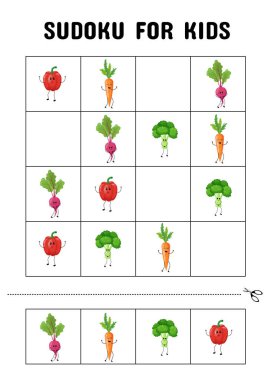 Şirin Sebze Karakterleriyle Eğlenceli Sudoku Etkinliği