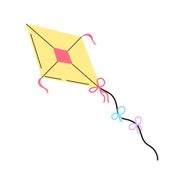 Yay Kuyruklu Renkli Elmas şekilli Uçurtma