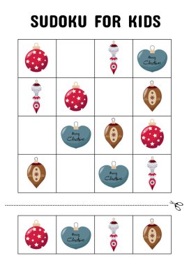 Süslü Çocuklar için Yazdırılabilir Noel Sudokusu