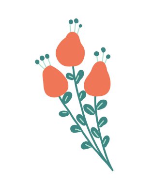 Minimal Stili Basit Portakal Çiçek Dalı